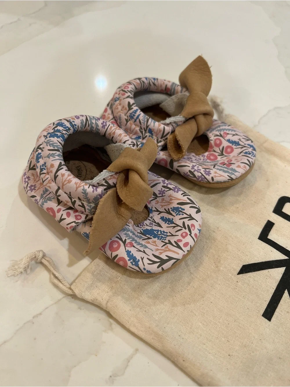 Freshly Picked Pink and Tan Floral Moccasins